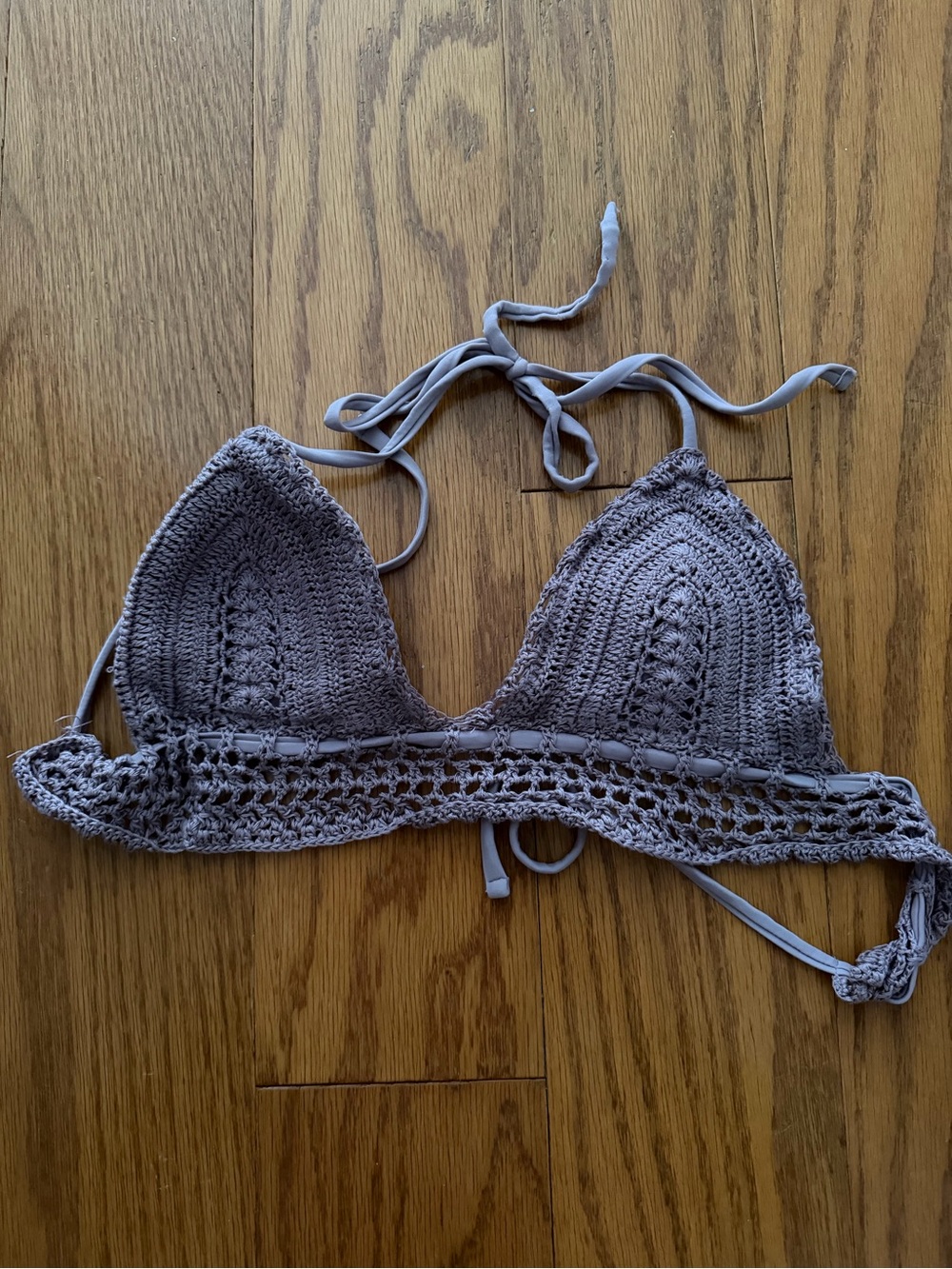 Ika Kul Crochet Triangle Bikini Top Medium M swim bathing suit